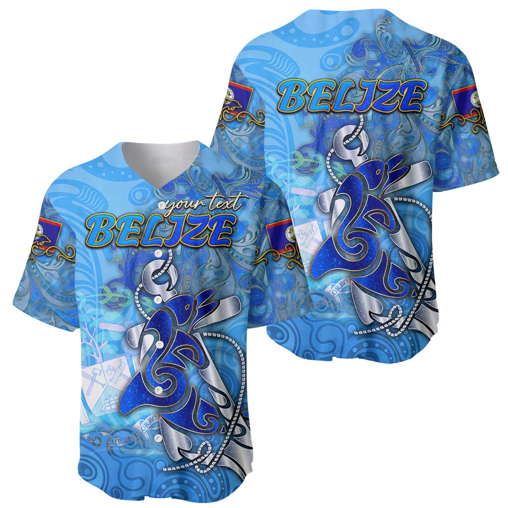 Ocean Spirit of Belize Baseball Jersey Anchored in Belizean Pride - Aussie Hoodie