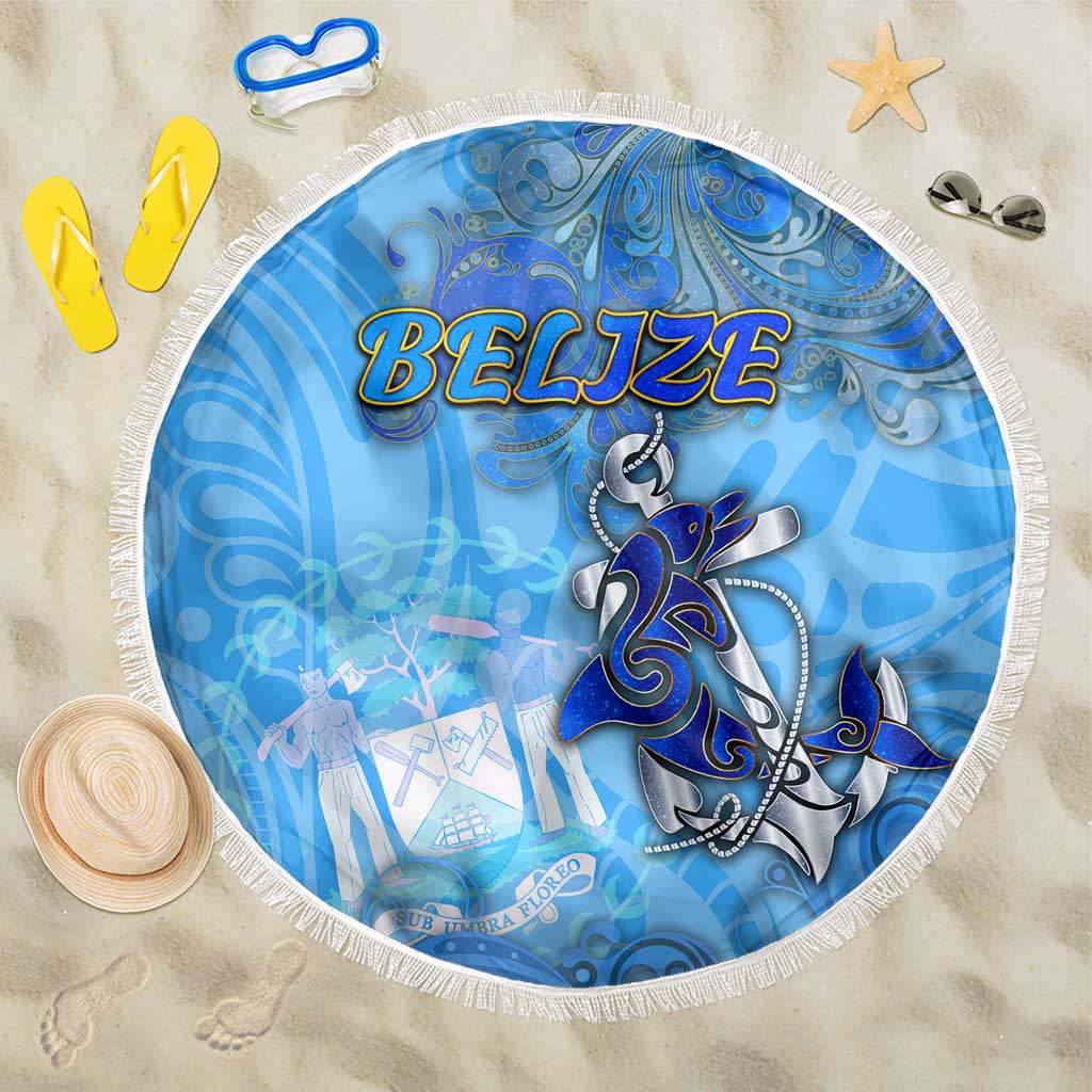 Ocean Spirit of Belize Beach Blanket Anchored in Belizean Pride - Aussie Hoodie