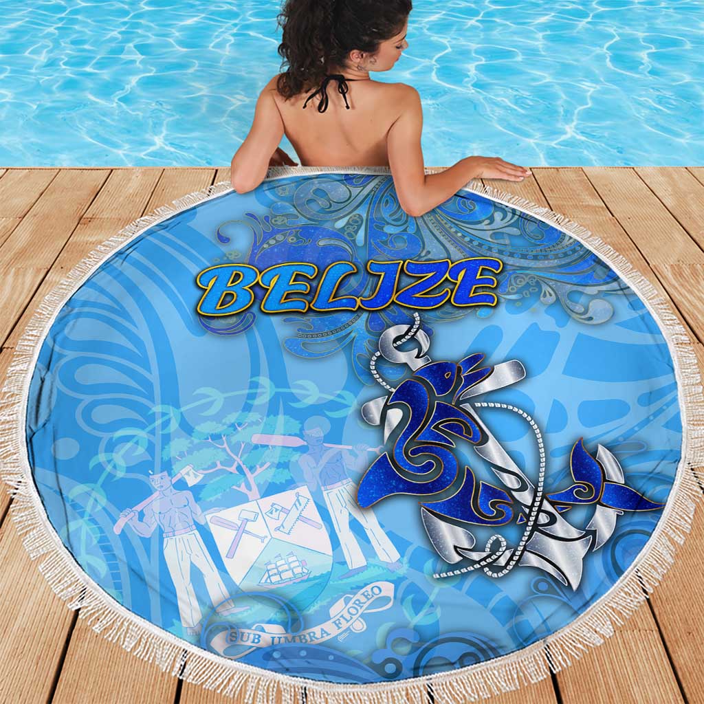 Ocean Spirit of Belize Beach Blanket Anchored in Belizean Pride - Aussie Hoodie