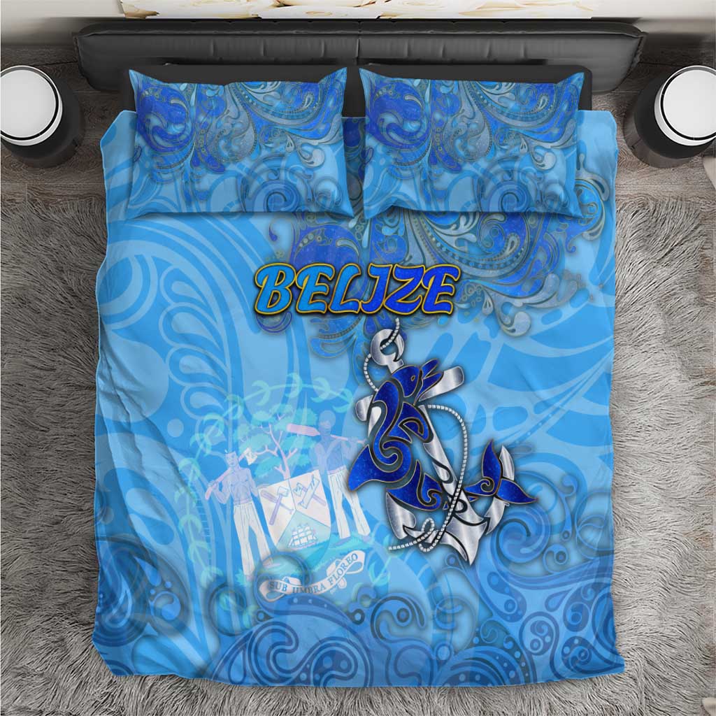 Ocean Spirit of Belize Bedding Set Anchored in Belizean Pride - Aussie Hoodie