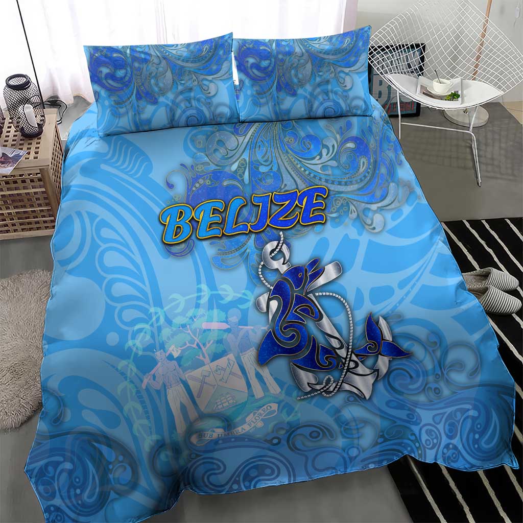 Ocean Spirit of Belize Bedding Set Anchored in Belizean Pride - Aussie Hoodie
