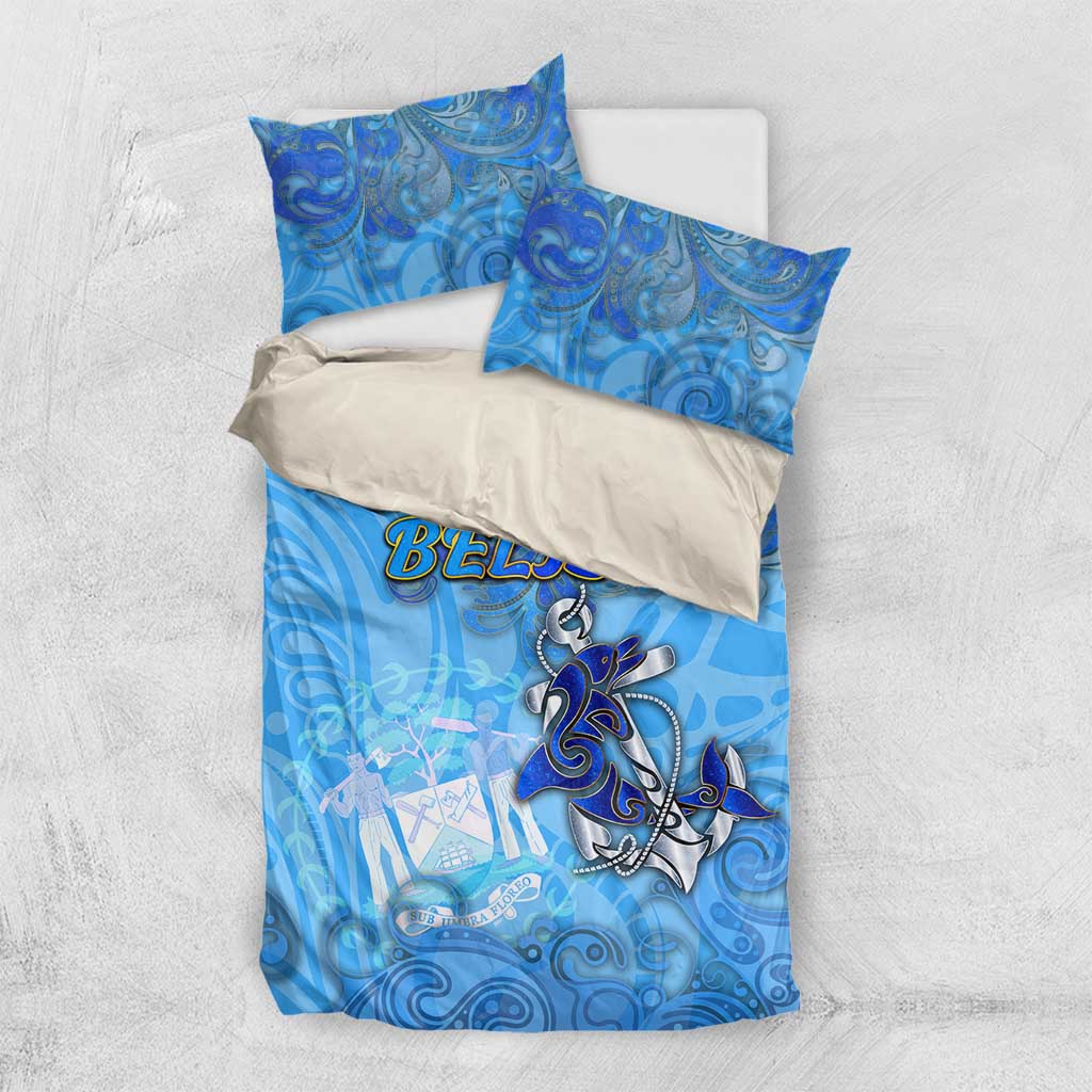 Ocean Spirit of Belize Bedding Set Anchored in Belizean Pride - Aussie Hoodie