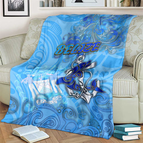 Ocean Spirit of Belize Blanket Anchored in Belizean Pride - Aussie Hoodie