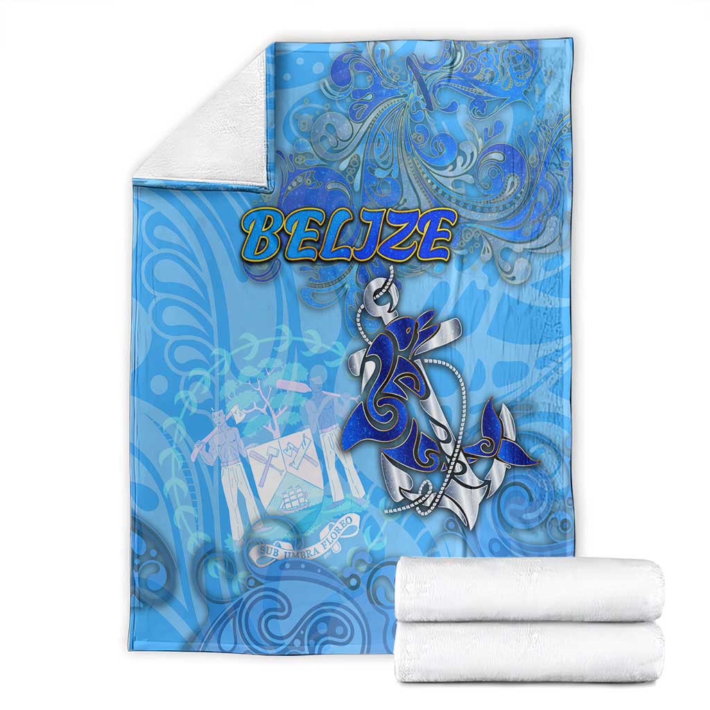 Ocean Spirit of Belize Blanket Anchored in Belizean Pride - Aussie Hoodie