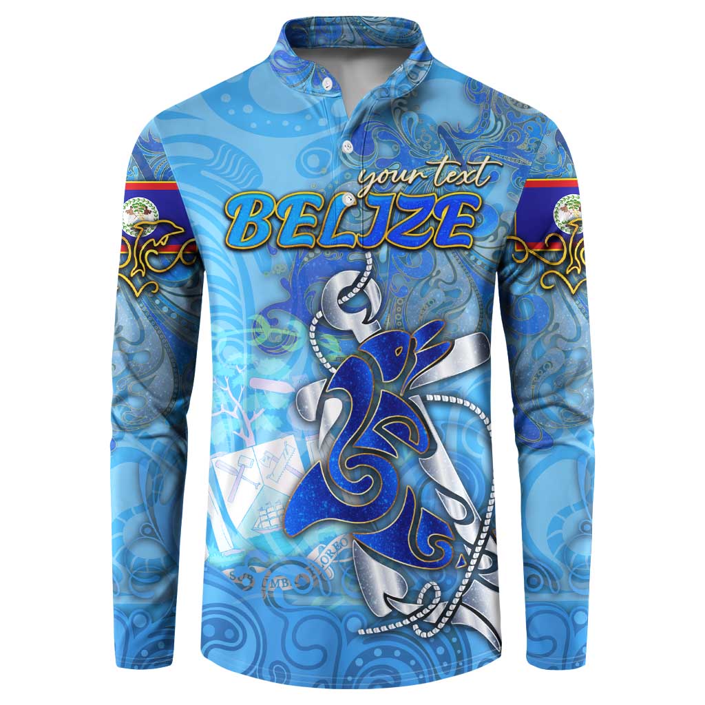 Ocean Spirit of Belize Button Sweatshirt Anchored in Belizean Pride - Aussie Hoodie