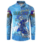 Ocean Spirit of Belize Button Sweatshirt Anchored in Belizean Pride - Aussie Hoodie
