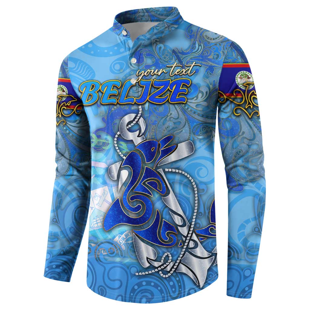 Ocean Spirit of Belize Button Sweatshirt Anchored in Belizean Pride - Aussie Hoodie