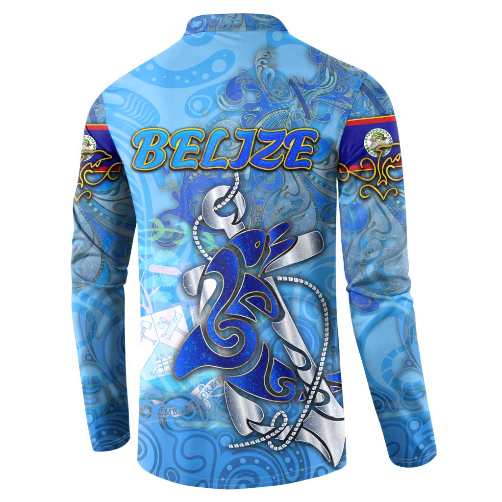 Ocean Spirit of Belize Button Sweatshirt Anchored in Belizean Pride - Aussie Hoodie