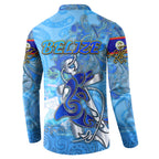 Ocean Spirit of Belize Button Sweatshirt Anchored in Belizean Pride - Aussie Hoodie