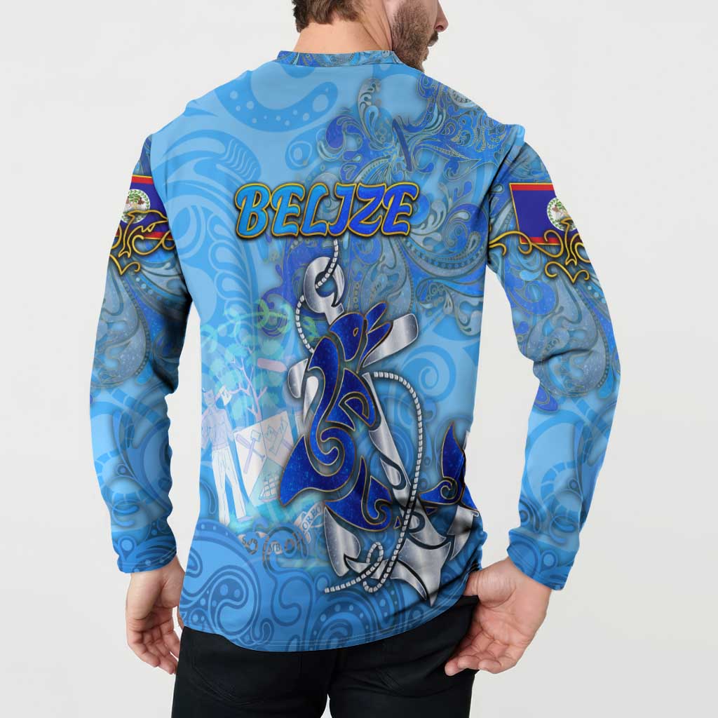 Ocean Spirit of Belize Button Sweatshirt Anchored in Belizean Pride - Aussie Hoodie