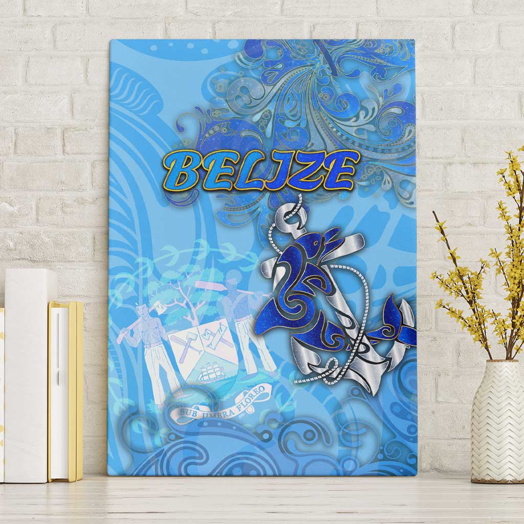 Ocean Spirit of Belize Canvas Wall Art Anchored in Belizean Pride - Aussie Hoodie