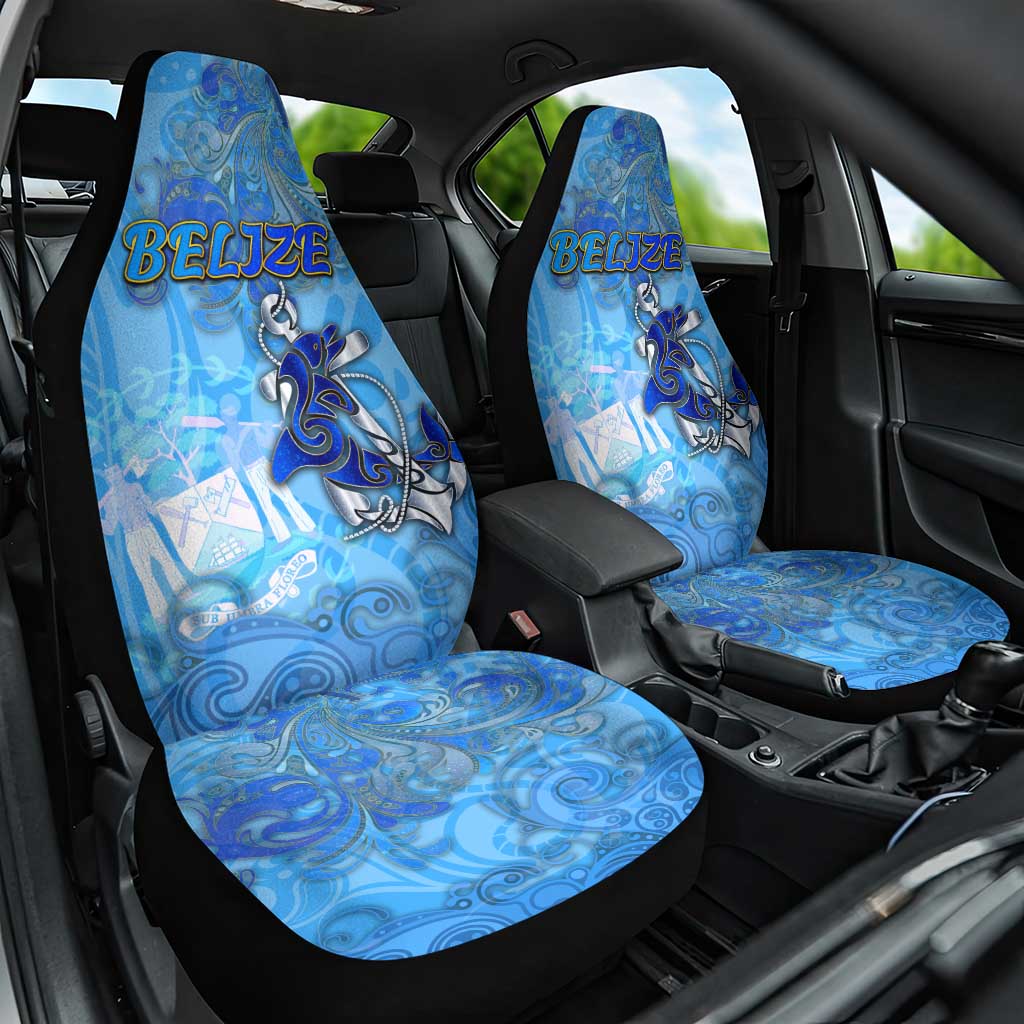 Ocean Spirit of Belize Car Seat Cover Anchored in Belizean Pride - Aussie Hoodie
