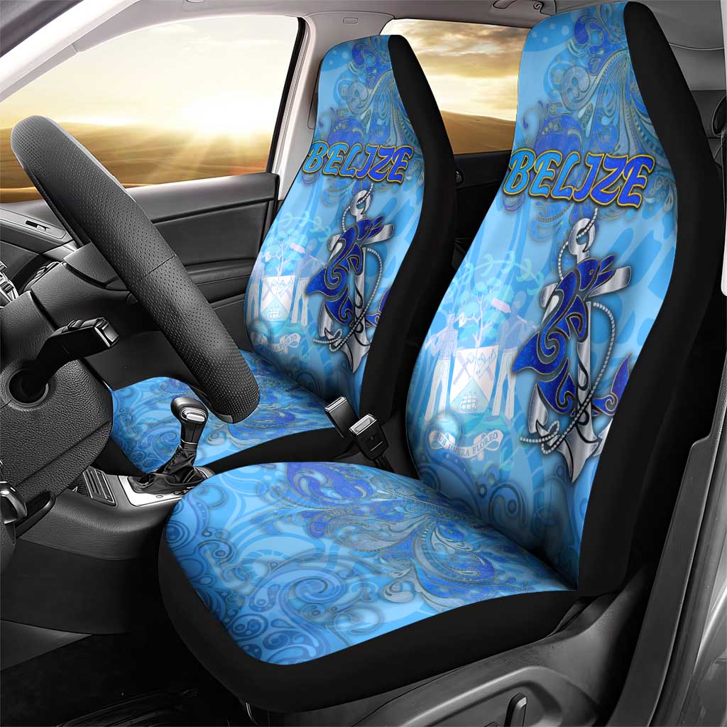 Ocean Spirit of Belize Car Seat Cover Anchored in Belizean Pride - Aussie Hoodie