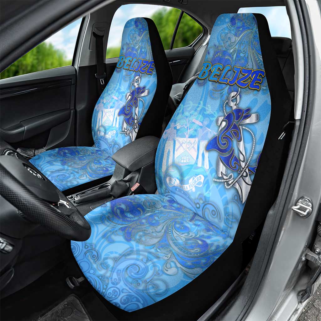 Ocean Spirit of Belize Car Seat Cover Anchored in Belizean Pride - Aussie Hoodie