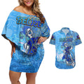 Ocean Spirit of Belize Couples Matching Off Shoulder Short Dress and Hawaiian Shirt Anchored in Belizean Pride - Aussie Hoodie