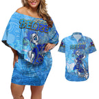 Ocean Spirit of Belize Couples Matching Off Shoulder Short Dress and Hawaiian Shirt Anchored in Belizean Pride - Aussie Hoodie
