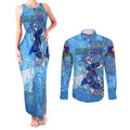 Ocean Spirit of Belize Couples Matching Tank Maxi Dress and Long Sleeve Button Shirt Anchored in Belizean Pride - Aussie Hoodie