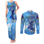 Ocean Spirit of Belize Couples Matching Tank Maxi Dress and Long Sleeve Button Shirt Anchored in Belizean Pride - Aussie Hoodie