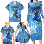 Ocean Spirit of Belize Family Matching Long Sleeve Bodycon Dress and Hawaiian Shirt Anchored in Belizean Pride - Aussie Hoodie