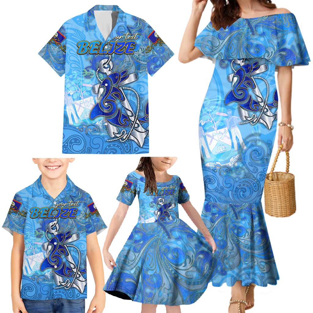 Ocean Spirit of Belize Family Matching Mermaid Dress and Hawaiian Shirt Anchored in Belizean Pride - Aussie Hoodie