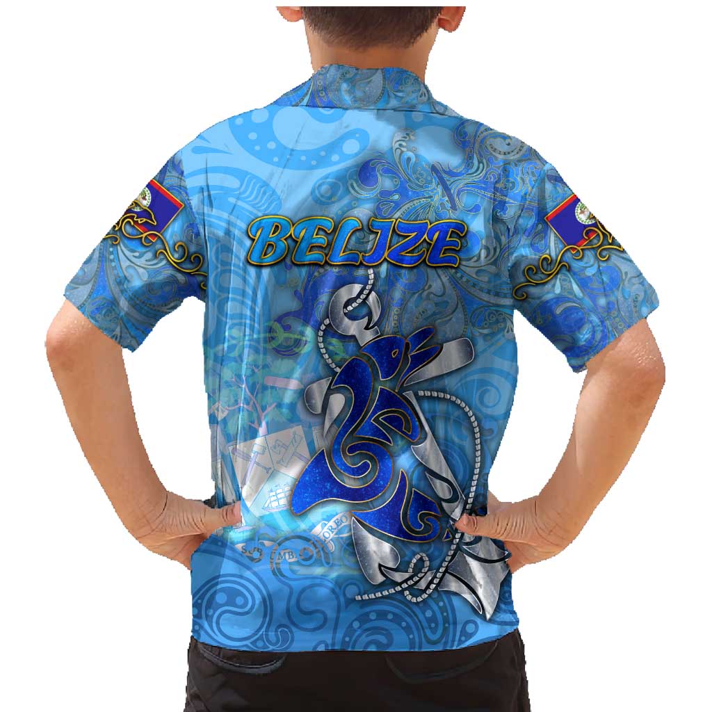 Ocean Spirit of Belize Family Matching Mermaid Dress and Hawaiian Shirt Anchored in Belizean Pride - Aussie Hoodie