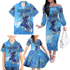 Ocean Spirit of Belize Family Matching Off The Shoulder Long Sleeve Dress and Hawaiian Shirt Anchored in Belizean Pride - Aussie Hoodie