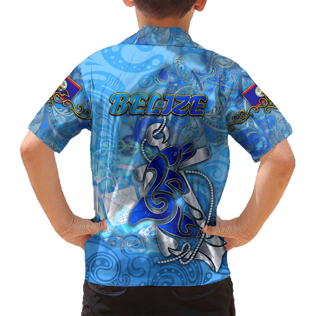 Ocean Spirit of Belize Family Matching Off Shoulder Maxi Dress and Hawaiian Shirt Anchored in Belizean Pride - Aussie Hoodie