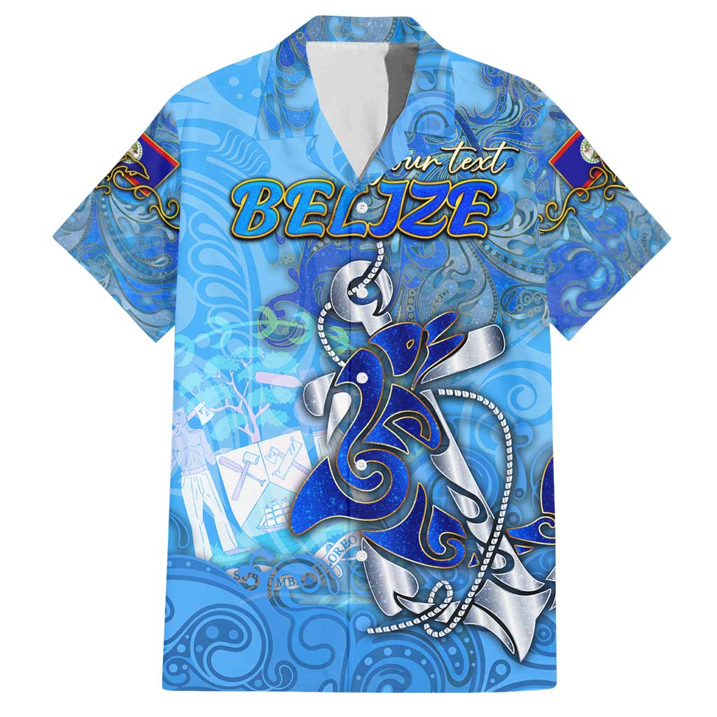Ocean Spirit of Belize Family Matching Off Shoulder Maxi Dress and Hawaiian Shirt Anchored in Belizean Pride - Aussie Hoodie