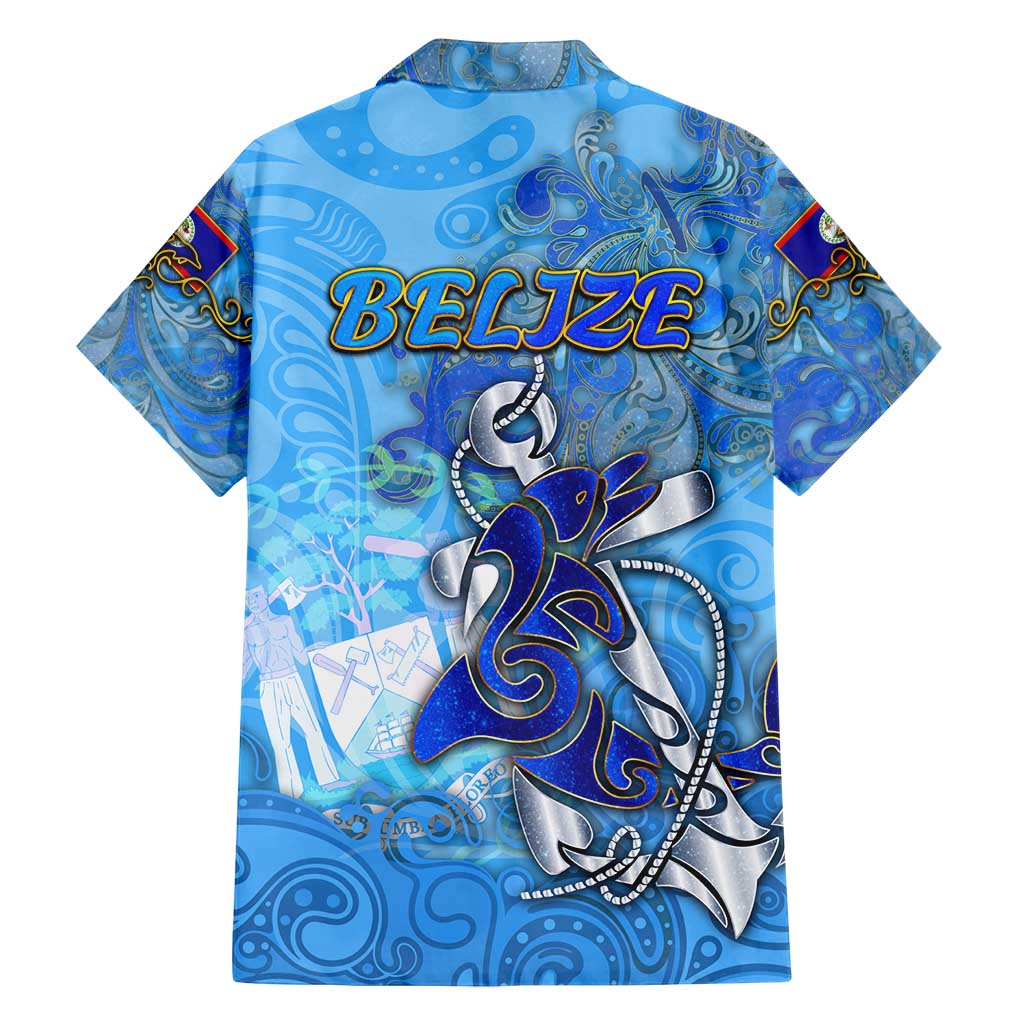 Ocean Spirit of Belize Family Matching Off Shoulder Maxi Dress and Hawaiian Shirt Anchored in Belizean Pride - Aussie Hoodie