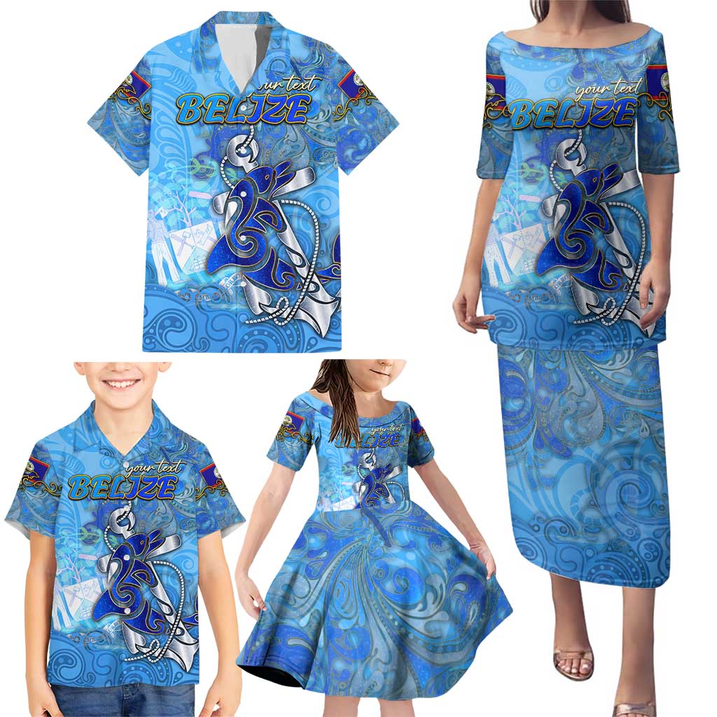 Ocean Spirit of Belize Family Matching Puletasi and Hawaiian Shirt Anchored in Belizean Pride - Aussie Hoodie