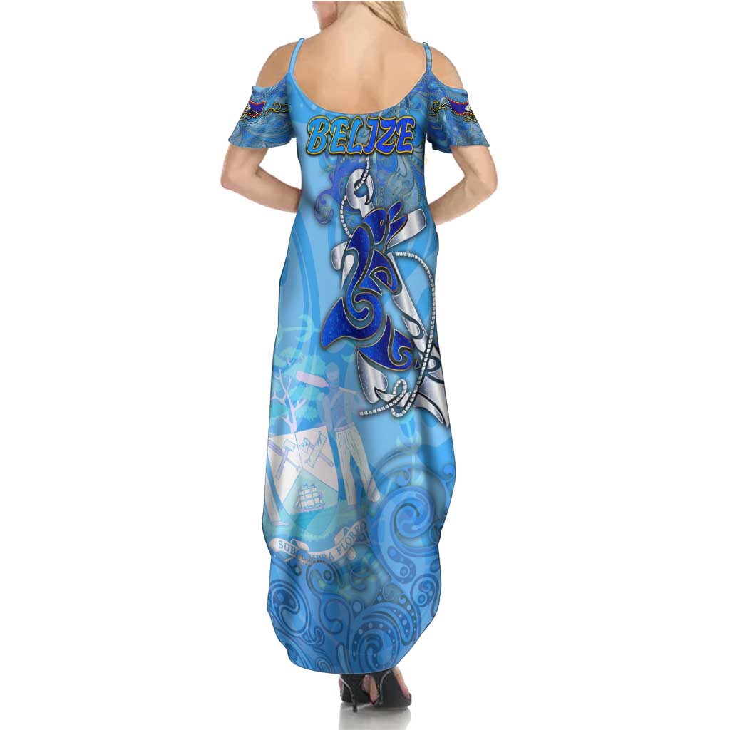 Ocean Spirit of Belize Family Matching Summer Maxi Dress and Hawaiian Shirt Anchored in Belizean Pride - Aussie Hoodie