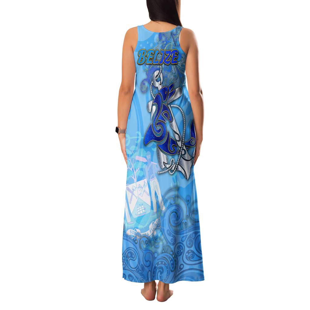 Ocean Spirit of Belize Family Matching Tank Maxi Dress and Hawaiian Shirt Anchored in Belizean Pride - Aussie Hoodie