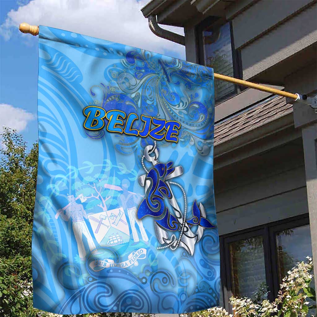 Ocean Spirit of Belize Garden Flag Anchored in Belizean Pride - Aussie Hoodie