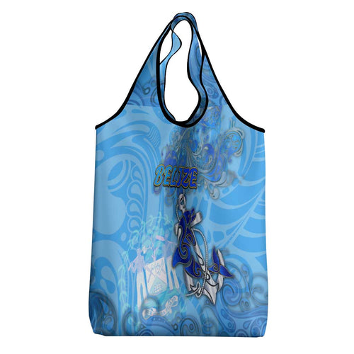 Ocean Spirit of Belize Grocery Bag Anchored in Belizean Pride - Aussie Hoodie