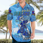 Ocean Spirit of Belize Hawaiian Shirt Anchored in Belizean Pride - Aussie Hoodie