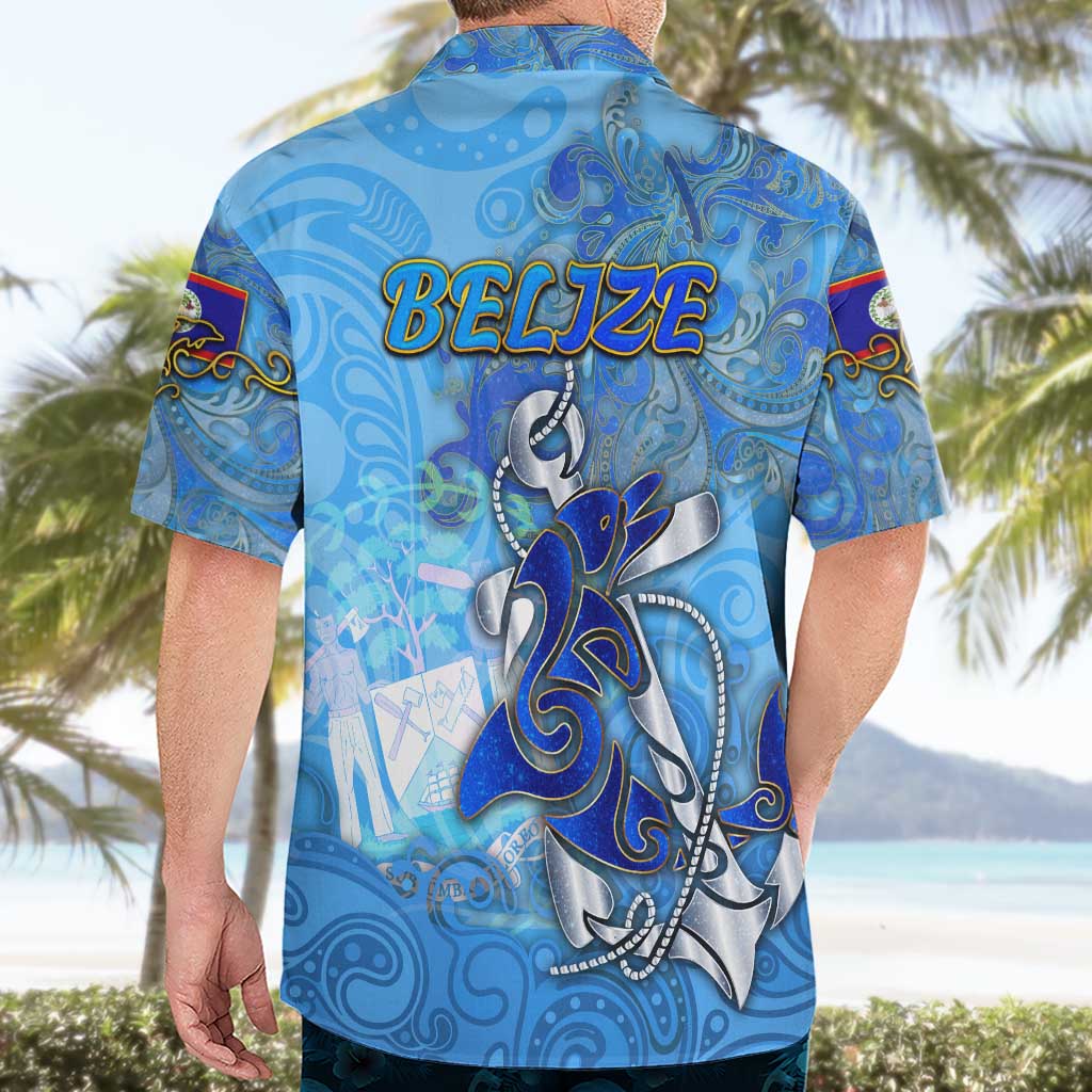 Ocean Spirit of Belize Hawaiian Shirt Anchored in Belizean Pride - Aussie Hoodie