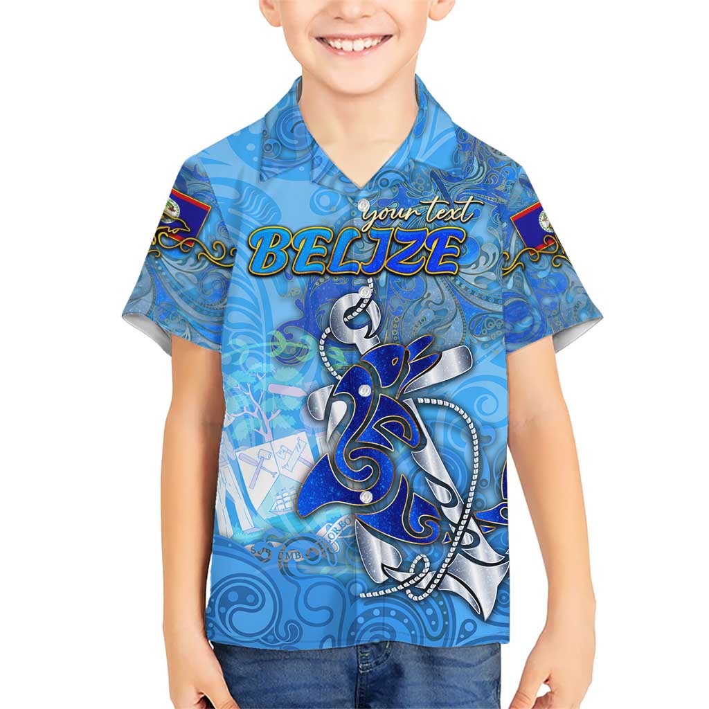 Ocean Spirit of Belize Hawaiian Shirt Anchored in Belizean Pride - Aussie Hoodie