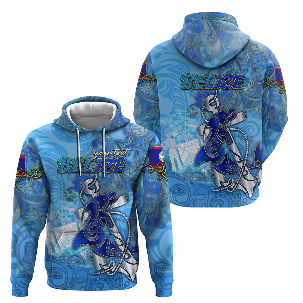 Ocean Spirit of Belize Hoodie Anchored in Belizean Pride - Aussie Hoodie