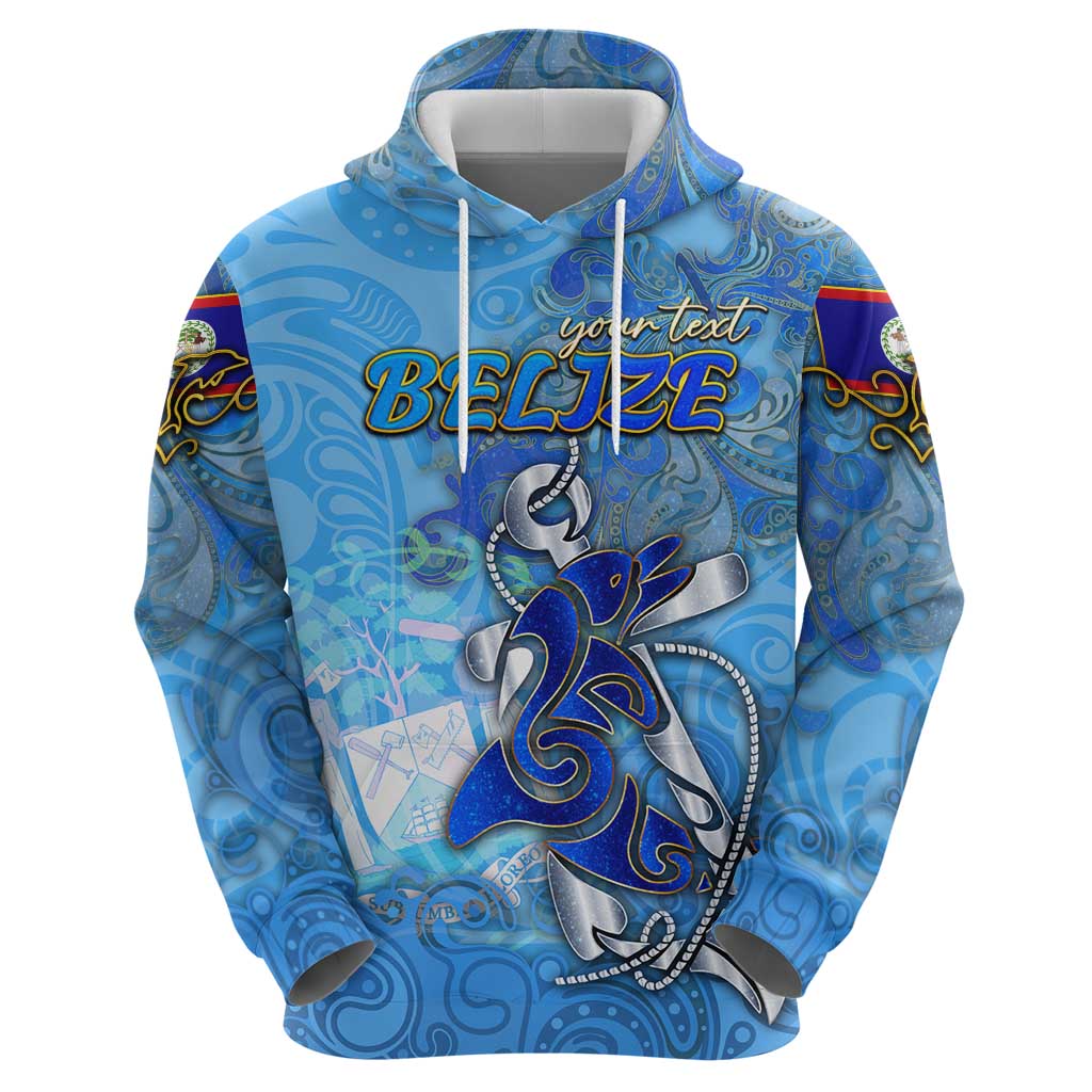 Ocean Spirit of Belize Hoodie Anchored in Belizean Pride - Aussie Hoodie