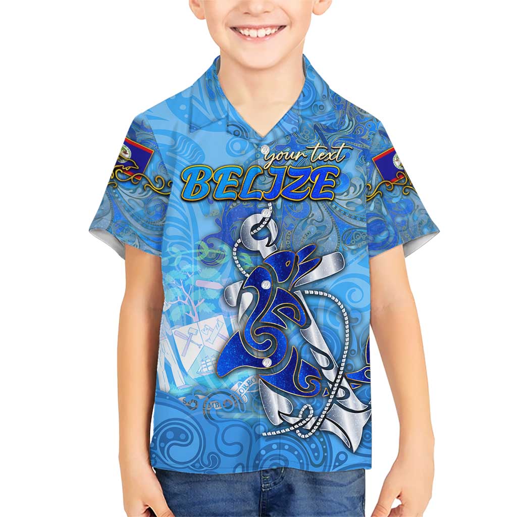 Ocean Spirit of Belize Kid Hawaiian Shirt Anchored in Belizean Pride - Aussie Hoodie
