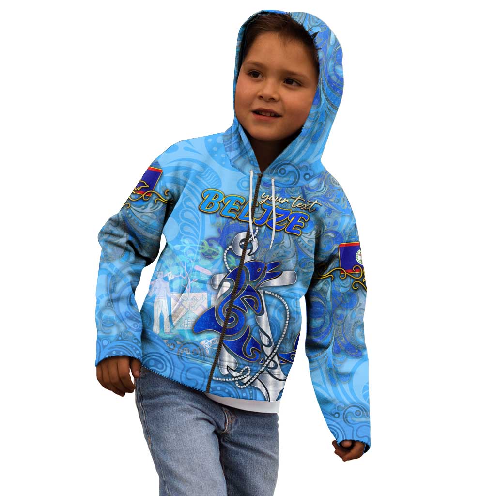 Ocean Spirit of Belize Kid Hoodie Anchored in Belizean Pride - Aussie Hoodie