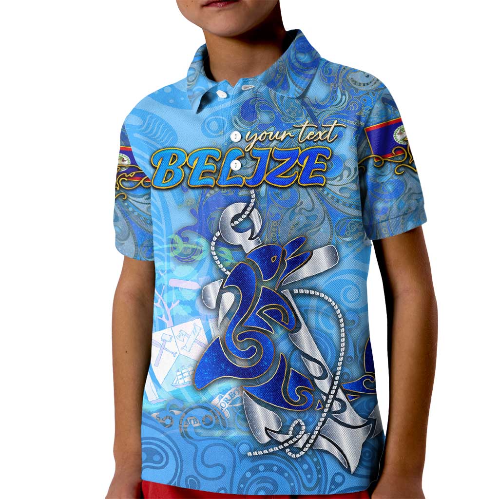 Ocean Spirit of Belize Kid Polo Shirt Anchored in Belizean Pride - Aussie Hoodie