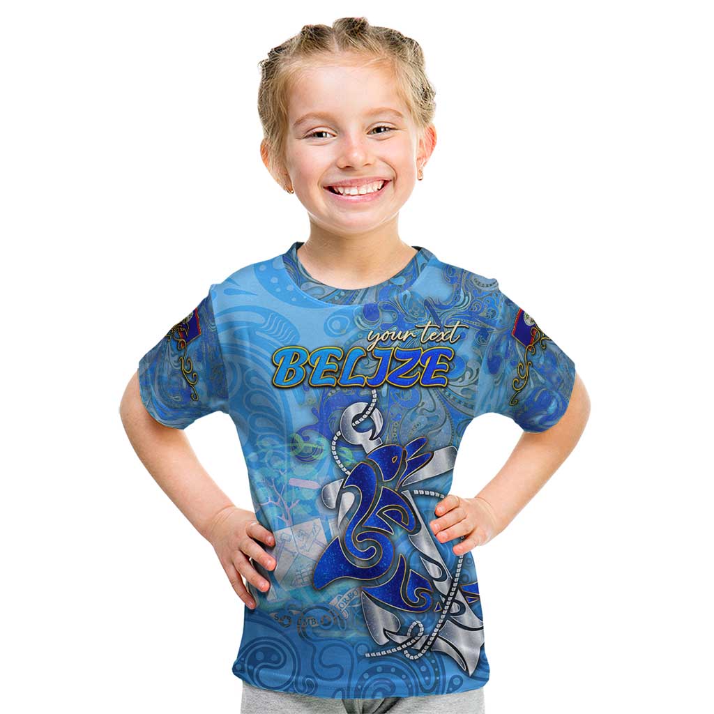 Ocean Spirit of Belize Kid T Shirt Anchored in Belizean Pride - Aussie Hoodie