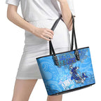Ocean Spirit of Belize Leather Tote Bag Anchored in Belizean Pride - Aussie Hoodie