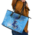 Ocean Spirit of Belize Leather Tote Bag Anchored in Belizean Pride - Aussie Hoodie