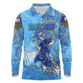 Ocean Spirit of Belize Long Sleeve Polo Shirt Anchored in Belizean Pride - Aussie Hoodie