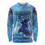 Ocean Spirit of Belize Long Sleeve Shirt Anchored in Belizean Pride - Aussie Hoodie