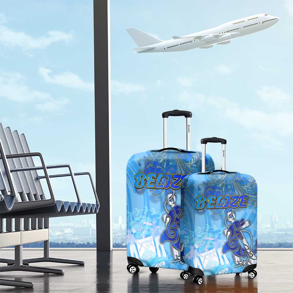Ocean Spirit of Belize Luggage Cover Anchored in Belizean Pride - Aussie Hoodie