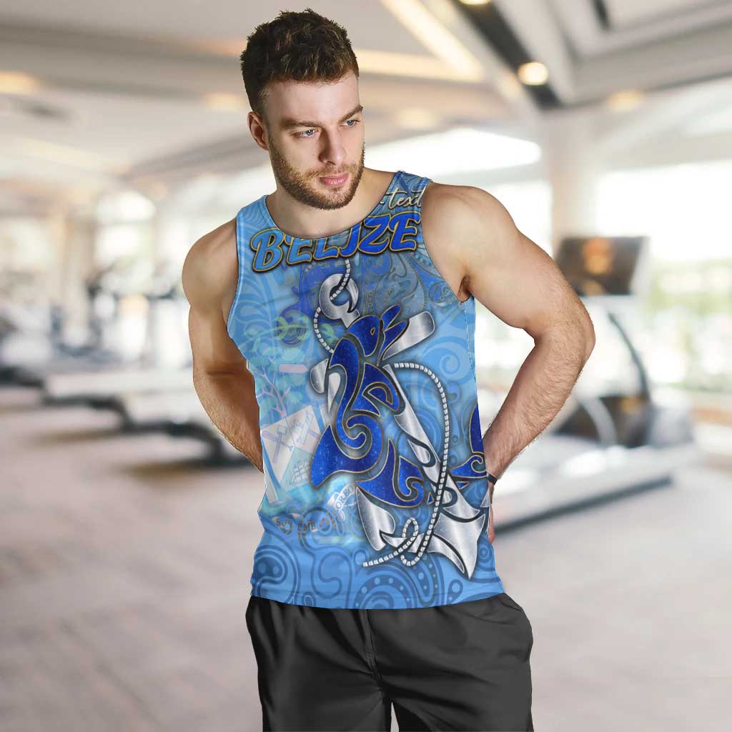 Ocean Spirit of Belize Men Tank Top Anchored in Belizean Pride - Aussie Hoodie