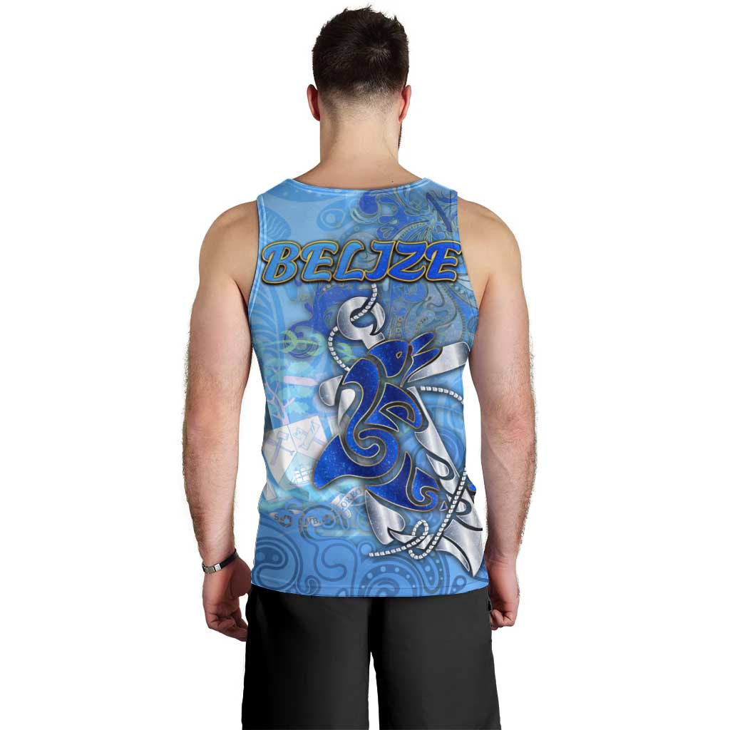 Ocean Spirit of Belize Men Tank Top Anchored in Belizean Pride - Aussie Hoodie
